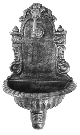 Umyvadlo nástěnné Al slitina, zelená patina, 710 x 425 x 225 mm, s kohoutkem 1/2